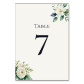 Numéro De Table Réception de mariage aux élégantes fleurs blanches (Dos)