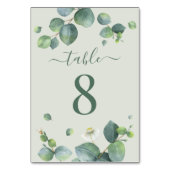 Numéro De Table Réception de mariage avec verdure d'eucalyptus (Dos)