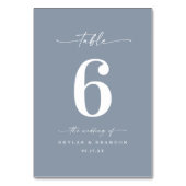 Numéro De Table Réception de mariage bleu foncé couleur simple (Dos)
