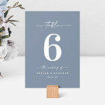 Numéro De Table Réception de mariage bleu foncé couleur simple<br><div class="desc">Simple Couleur Solide Dusty Blue Wedding Numéro De Table De Dîner De La Réception. Cette Table Card chic et moderne est simple classique et élégant avec une couleur arrière - plan unie et une jolie police de calligraphie de script avec queues. Montré dans la nouvelle Colorway. Disponible en plusieurs options...</div>
