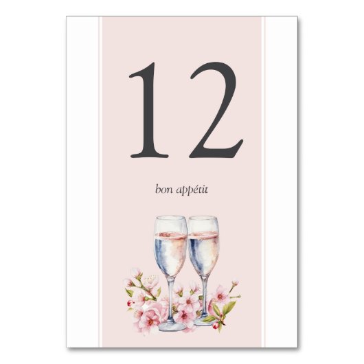Numéro De Table Réception de mariage Cherry Blossom (Dos)