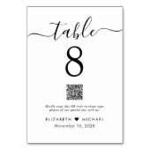 Numéro De Table Réception de mariage chic Script QR Code (Par défaut)
