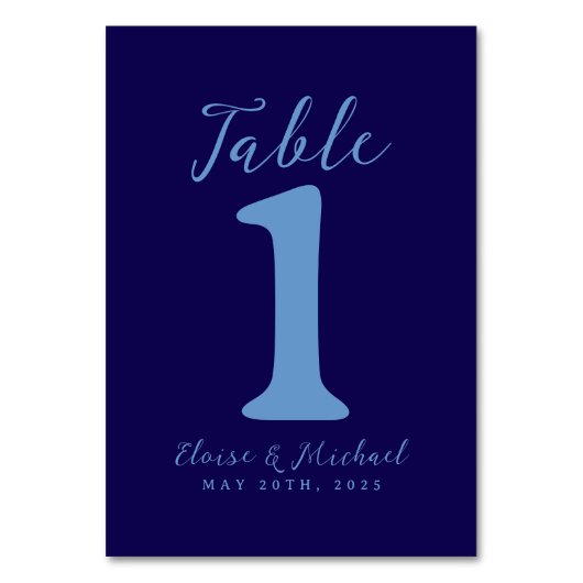 Numéro De Table Réception De Mariage Côtier Simple Et Moderne (Dos)