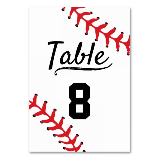 Numéro De Table Réception de mariage de baseball (Dos)