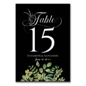 Numéro De Table Réception De Mariage De Foliage Simple (Dos)