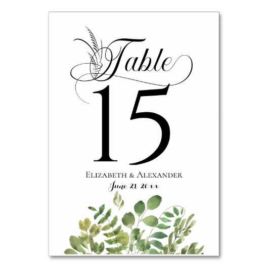 Numéro De Table Réception De Mariage De Foliage Simple (Par défaut)