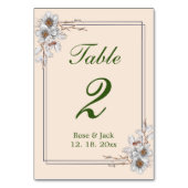 Numéro De Table Réception De Mariage D'Hiver Simple Et Esthétique (Dos)
