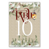 Numéro De Table Réception de mariage d'hiver simple Table #10 (Dos)