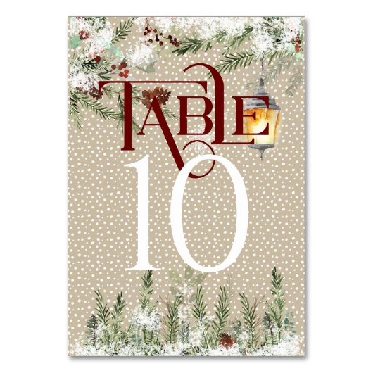 Numéro De Table Réception de mariage d'hiver simple Table #10 (Par défaut)