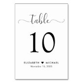 Numéro De Table Réception de mariage élégante en écriture (Dos)
