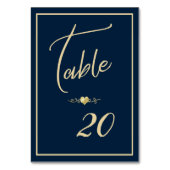 Numéro De Table Réception de mariage élégante Marine et Gold (Par défaut)