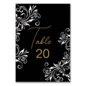 Numéro De Table Réception de mariage en or et noir (Dos)