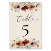 Numéro De Table Réception de mariage Fleur sauvage Boho (Dos)