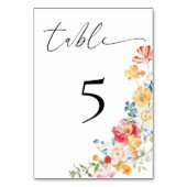 Numéro De Table Réception de mariage Fleur sauvage colorée (Par défaut)