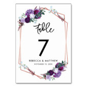 Numéro De Table Réception de mariage florale moderne violet (Par défaut)