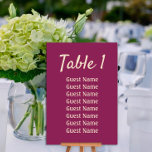 Numéro De Table Réception De Mariage Magenta<br><div class="desc">Numéro de table de réception de mariage magenta. Personnalisez avec le numéro de table et chaque invité assis à cette table. Concevez-en un pour chaque table. Contactez-moi pour obtenir de l'aide sur vos personnalisations ou pour demander des produits Zazzle correspondants ou coordonnés supplémentaires pour vos événements.</div>