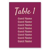 Numéro De Table Réception De Mariage Magenta (Par défaut)