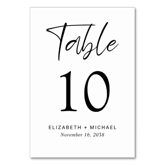 Numéro De Table Réception De Mariage Moderne (Dos)