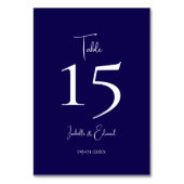 Numéro De Table Réception de mariage moderne bleu marine et écritu (Par défaut)