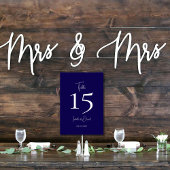 Numéro De Table Réception de mariage moderne Dark Navy