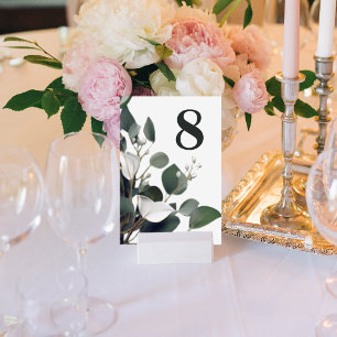 Numéro De Table Réception de mariage moderne Eucalyptus