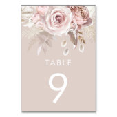 Numéro De Table Réception de mariage Rose Poussiéreuse et Beige Bl (Dos)