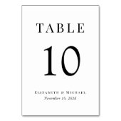Numéro De Table Réception de mariage simple et élégant (Dos)