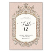 Numéro De Table Réception d'or rose pâle et élégante victorienne (Dos)