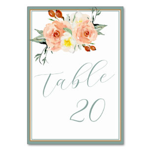 Numéro De Table Réception Fleurs Été Lumineuses