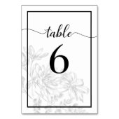 Numéro De Table Réception Noir Blanc Floral Chic Mariage (Par défaut)