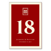 Numéro De Table Rectangle classique Double Bonheur Mariage chinois (Dos)