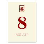 Numéro De Table Rectangle classique Double Bonheur Mariage chinois (Par défaut)