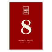 Numéro De Table Rectangle double bonheur Mariage chinois classique (Dos)