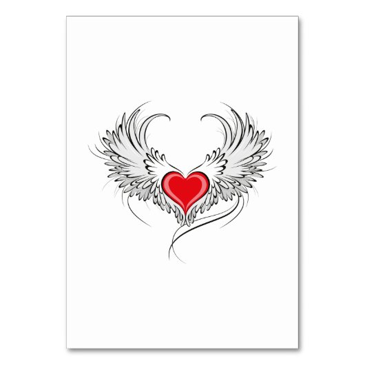 Numéro De Table Red Angel Coeur avec ailes (Par défaut)
