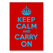 Numéro De Table Red Aqua Gardez le calme et continuez (Par défaut)