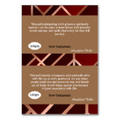 Numéro De Table Red Gold Scripture Reference Card pour le jeu (Dos)