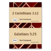Numéro De Table Red Gold Scripture Reference Card pour le jeu (Dos)
