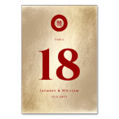 Numéro De Table Red Gold Simple Circle Double Xi Mariage chinois (Dos)