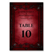 Numéro De Table Red Gothic Halloween Alternative Wedding (Dos)