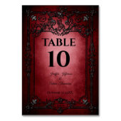 Numéro De Table Red Gothic Halloween Alternative Wedding (Dos)