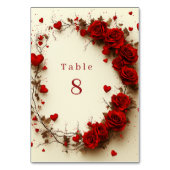 Numéro De Table Red Hearts Valentine's Day Wedding Celebration (Par défaut)