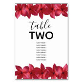 Numéro De Table Red Plumeria Frangipani Mariage Nom d'hôte (Dos)