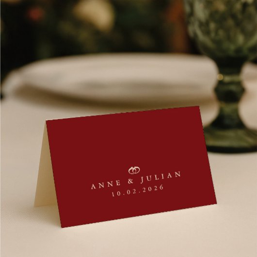 Numéro De Table Red Simple Modern Wedding Calligraphy