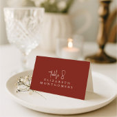 Numéro De Table Red Simple Modern Wedding Calligraphy