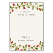 Numéro De Table Red Sweet Wild Strawberry Wedding Place Card (Par défaut)