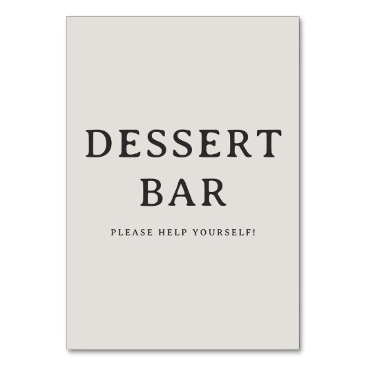 Numéro De Table Refined Beige Text Design (Dos)