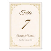 Numéro De Table Refined Gold Frame Wedding Table Number (Dos)