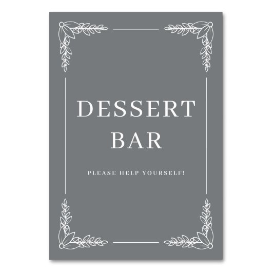 Numéro De Table Refined Gray Floral Border (Par défaut)