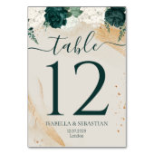 Numéro De Table Refined Green Dusty Rose Wedding Florals (Dos)