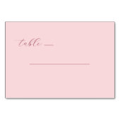 Numéro De Table Refined Pink Calligraphy Table (Devant)